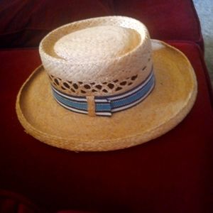 Women Vintage raffia hat size 6 1/2 Excellent condition